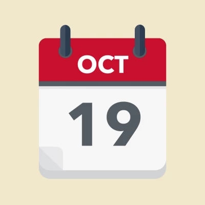 Calendar icon showing 19th October