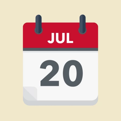 Calendar icon showing 20th July