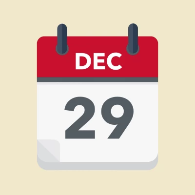 Calendar icon showing 29th December